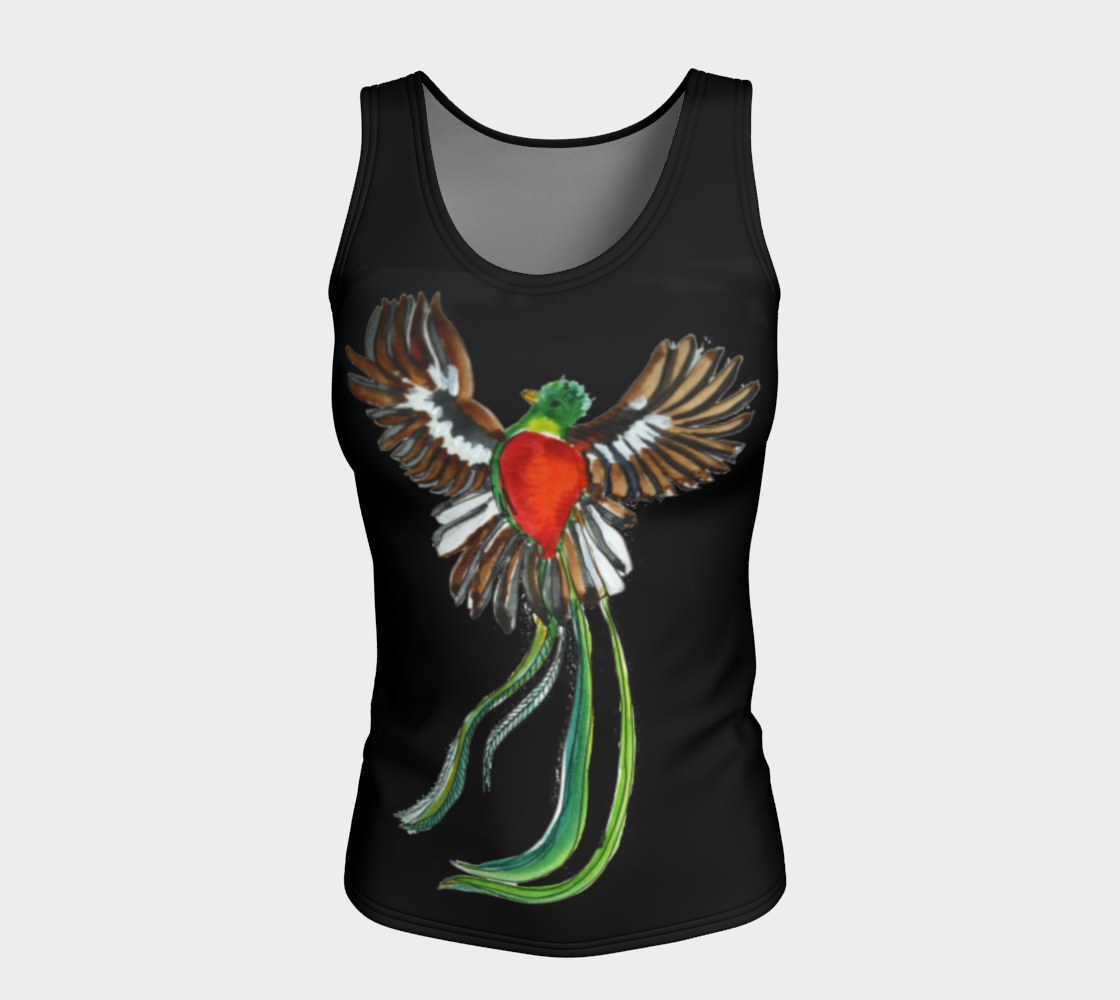 quetzal en vuelo fitted tank top