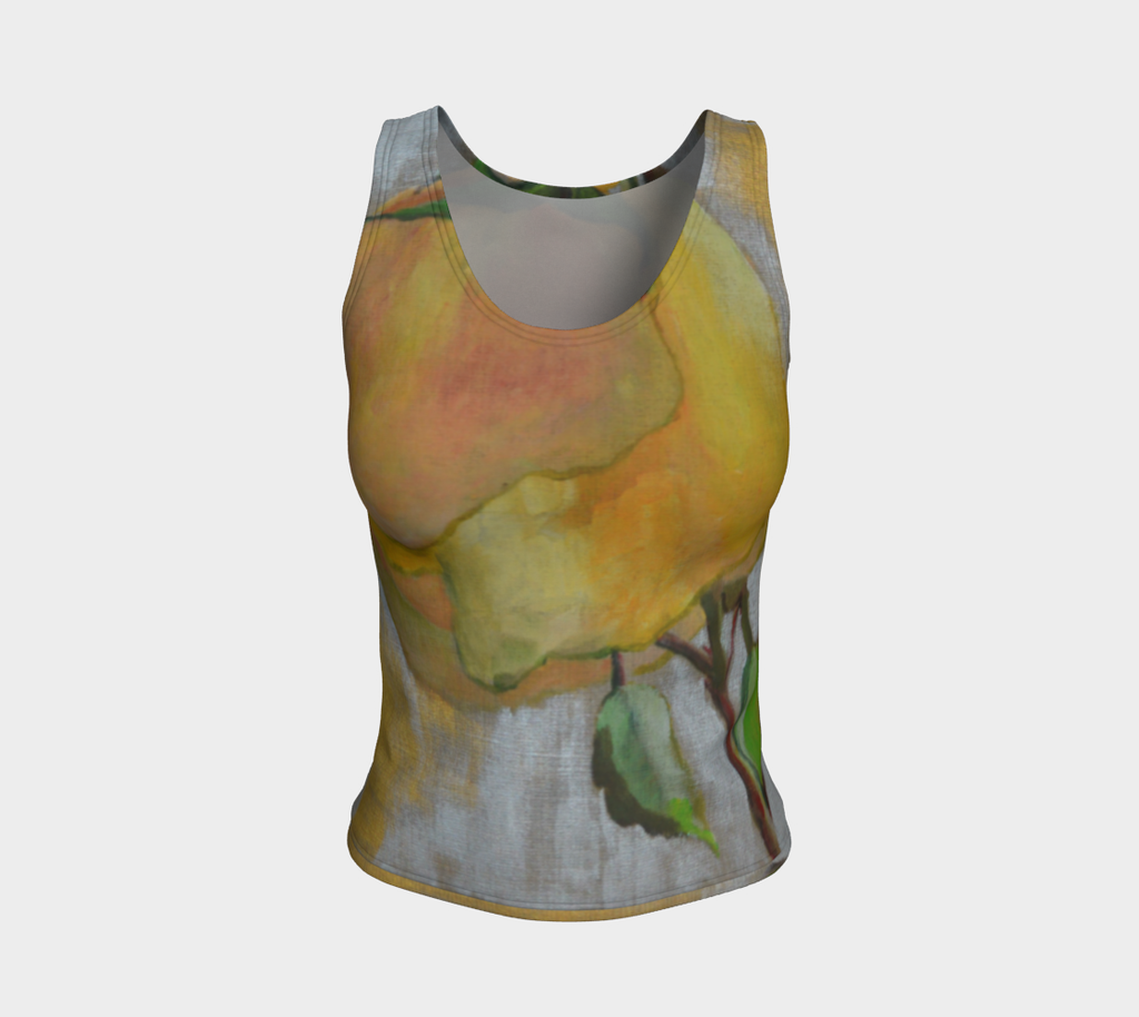 rose yellow fitted tank top