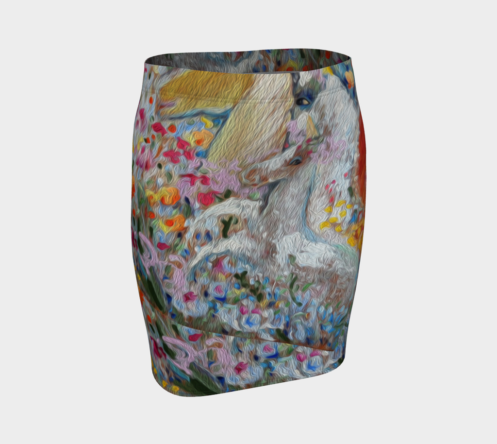 UNICORNS ON FITTED SKIRT