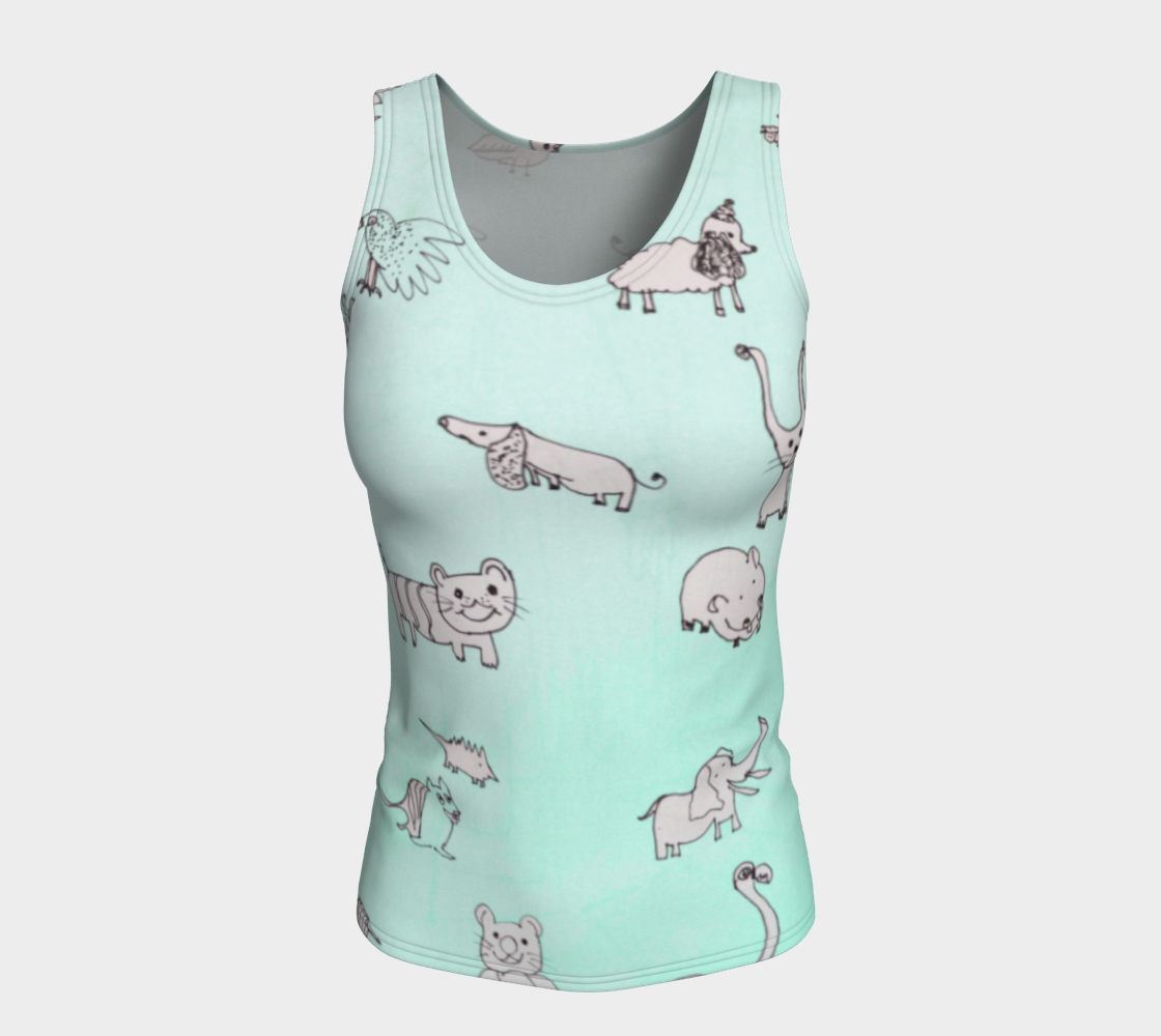 bubble mint fitted tank top