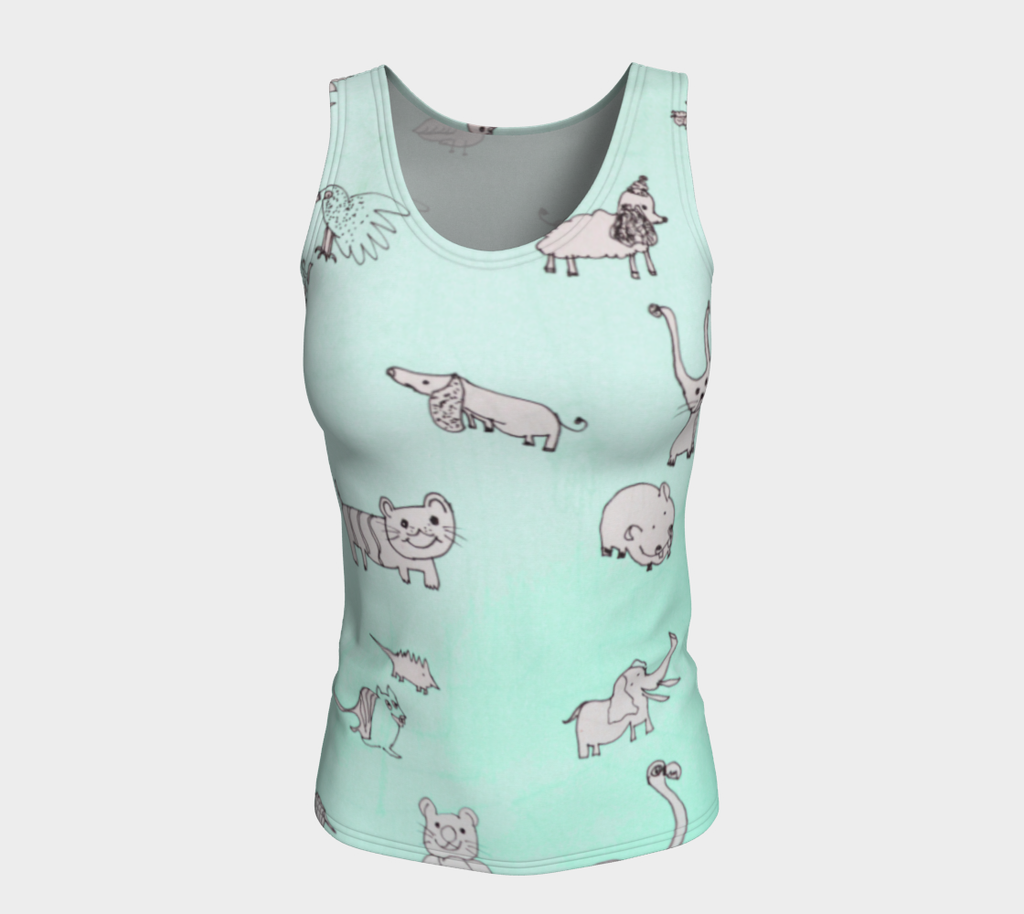 bubble mint fitted tank top