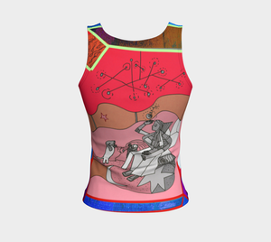 playful fitted tank top