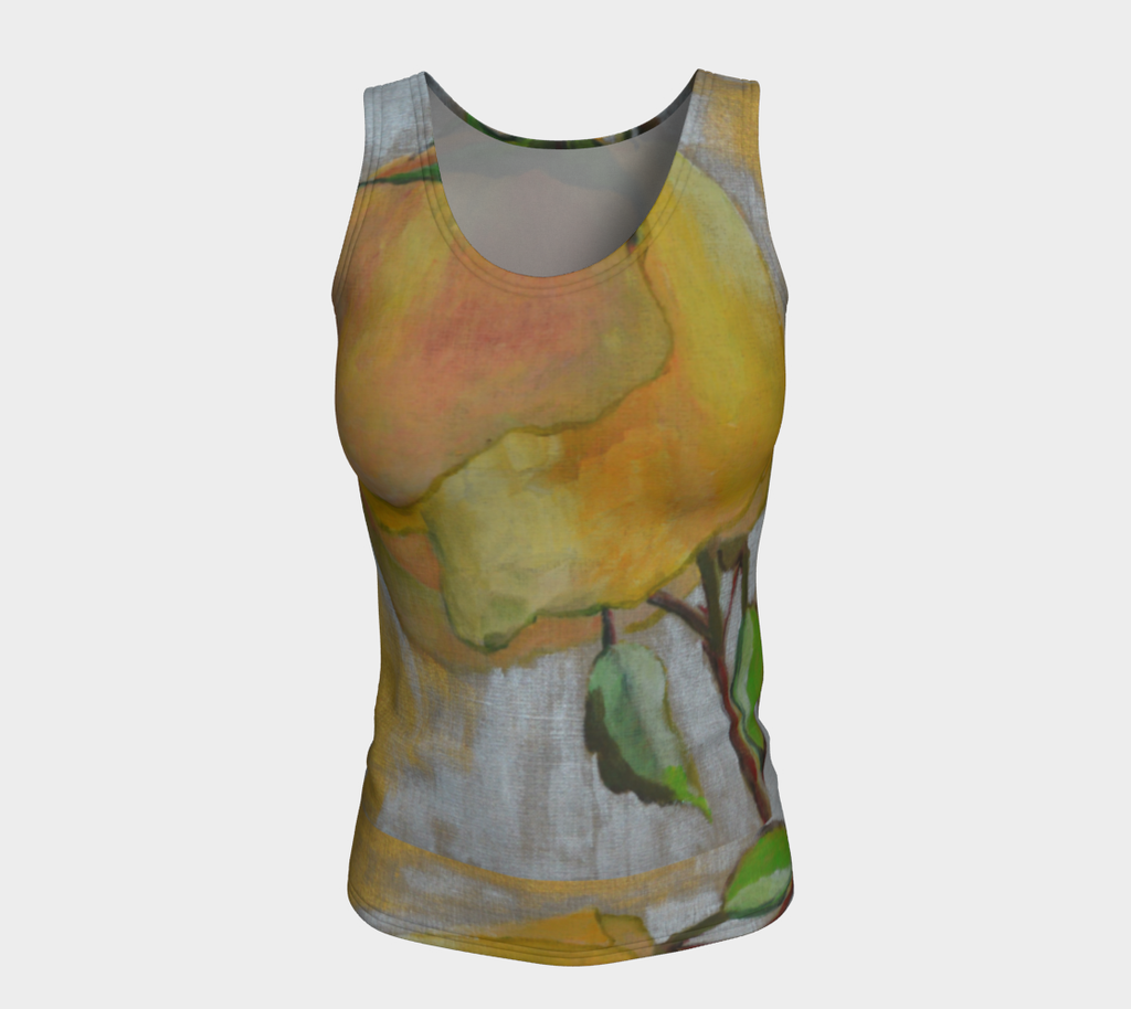 rose yellow fitted tank top