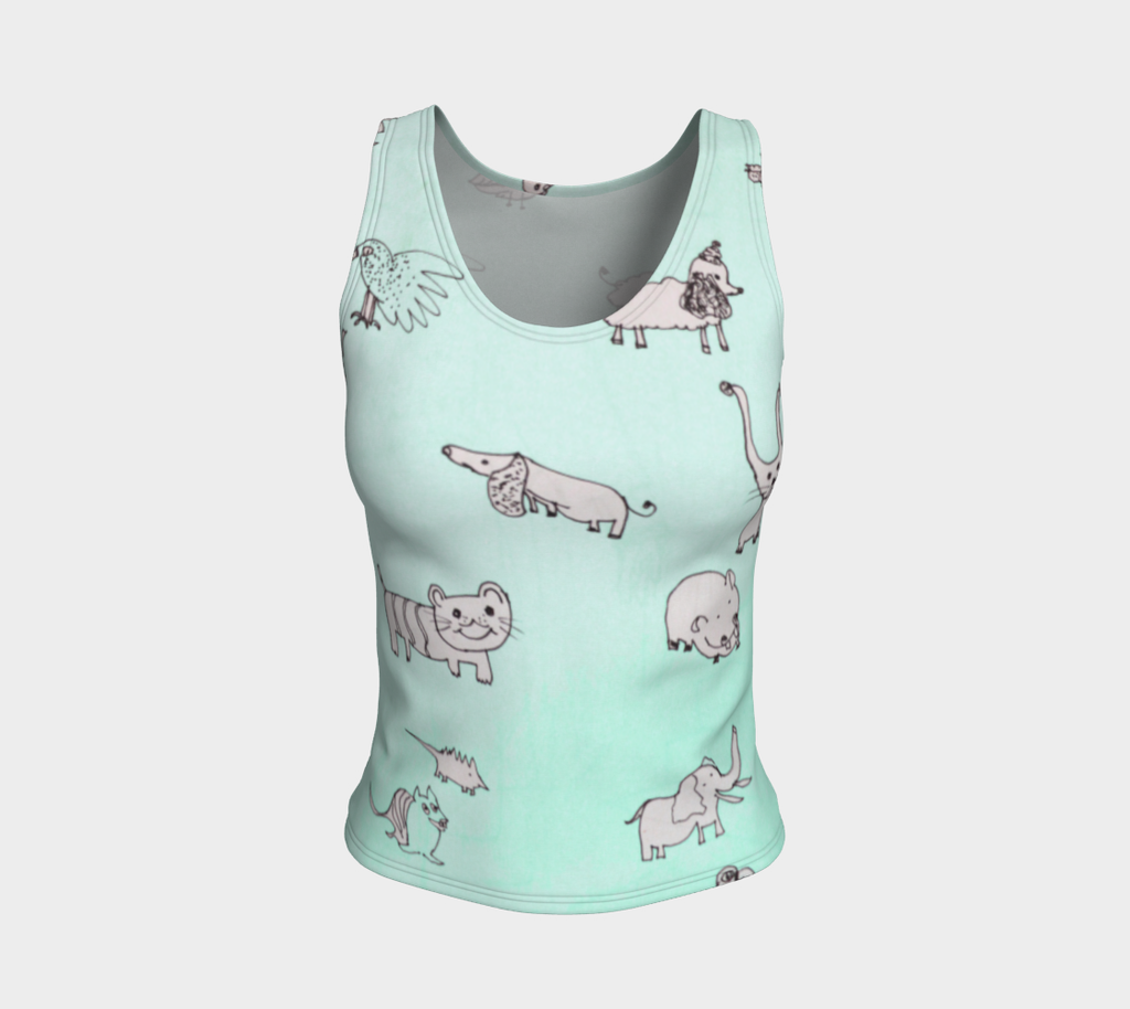 bubble mint fitted tank top