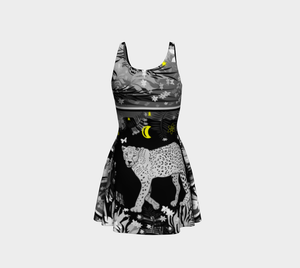 LEOPARDO DE NOCHE FLARE DRESS LAYERS