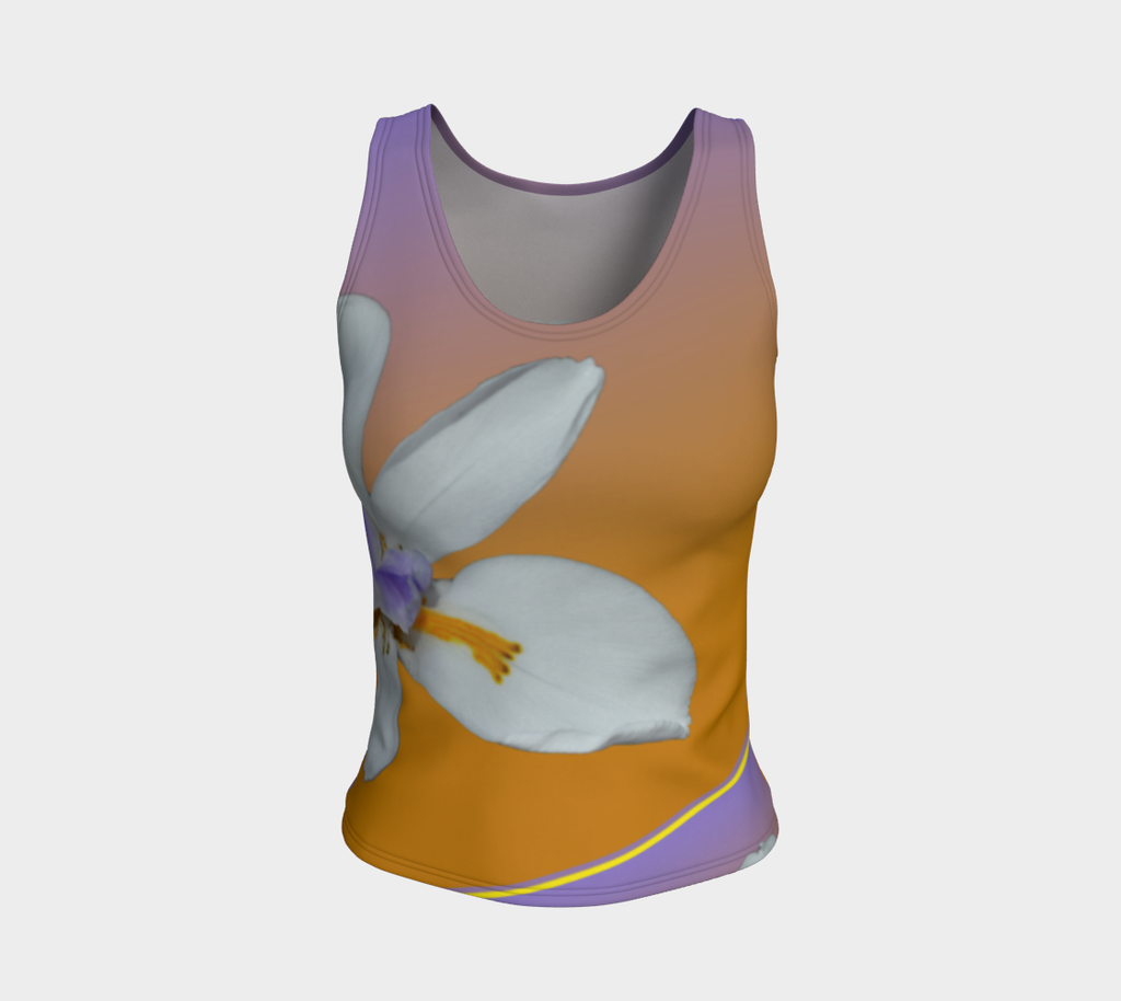 ORCHIDEA ON FITTED TANK TOP